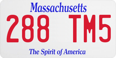 MA license plate 288TM5