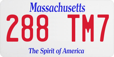 MA license plate 288TM7