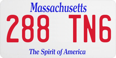 MA license plate 288TN6