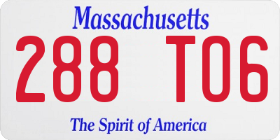 MA license plate 288TO6