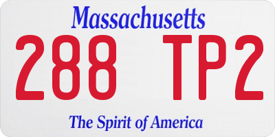 MA license plate 288TP2
