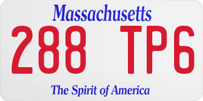 MA license plate 288TP6