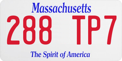 MA license plate 288TP7