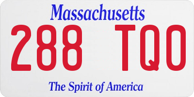 MA license plate 288TQ0