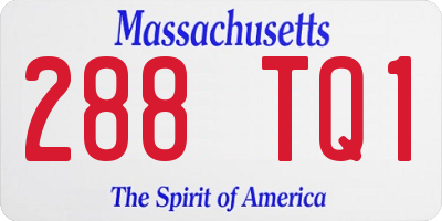 MA license plate 288TQ1