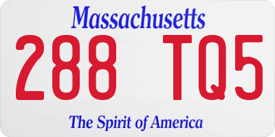 MA license plate 288TQ5