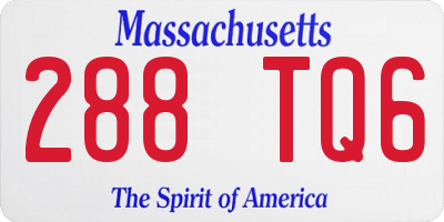MA license plate 288TQ6