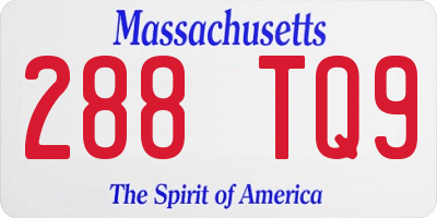 MA license plate 288TQ9