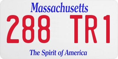 MA license plate 288TR1