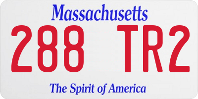 MA license plate 288TR2