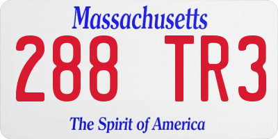 MA license plate 288TR3