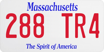 MA license plate 288TR4