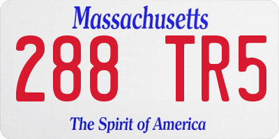 MA license plate 288TR5