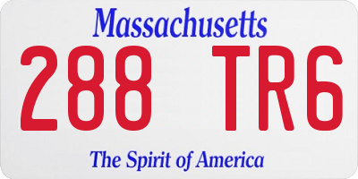 MA license plate 288TR6