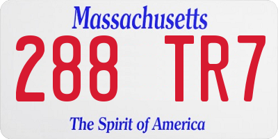 MA license plate 288TR7