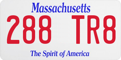 MA license plate 288TR8