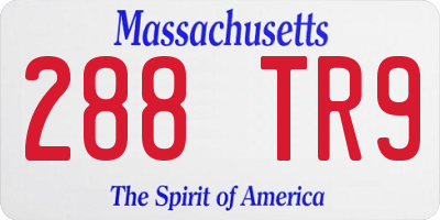 MA license plate 288TR9