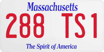 MA license plate 288TS1