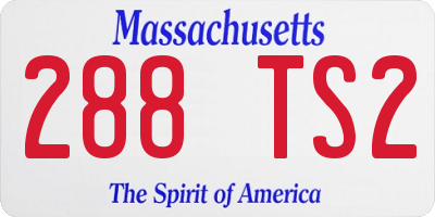 MA license plate 288TS2