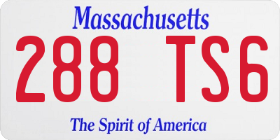 MA license plate 288TS6