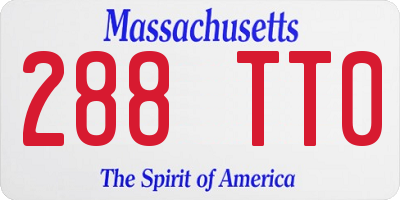 MA license plate 288TT0