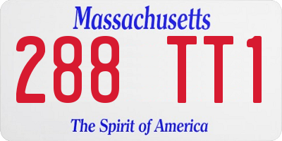 MA license plate 288TT1