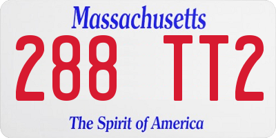MA license plate 288TT2