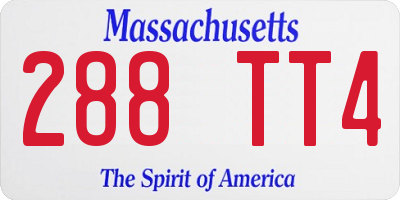 MA license plate 288TT4