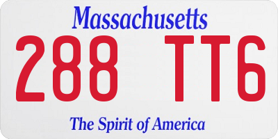 MA license plate 288TT6