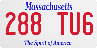 MA license plate 288TU6