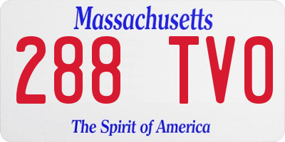 MA license plate 288TV0