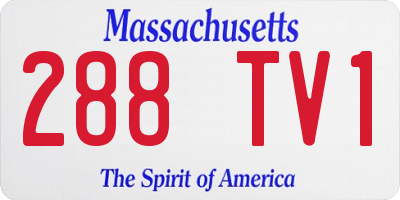 MA license plate 288TV1