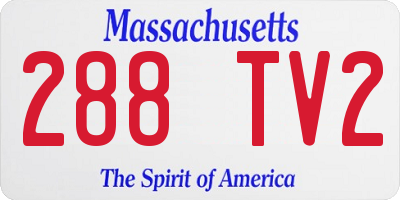 MA license plate 288TV2