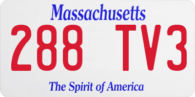 MA license plate 288TV3