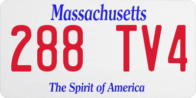 MA license plate 288TV4
