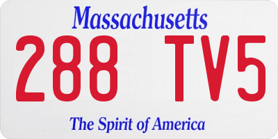 MA license plate 288TV5
