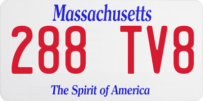 MA license plate 288TV8