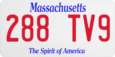 MA license plate 288TV9