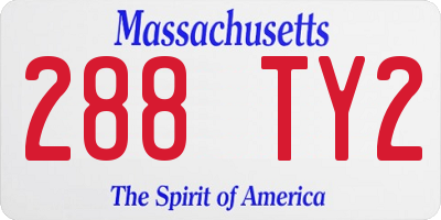 MA license plate 288TY2