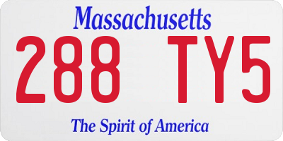 MA license plate 288TY5