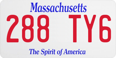 MA license plate 288TY6