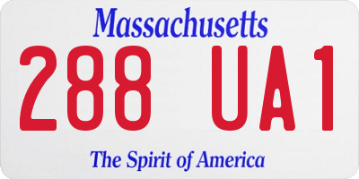 MA license plate 288UA1
