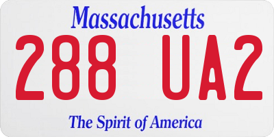 MA license plate 288UA2
