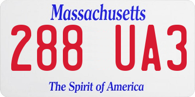 MA license plate 288UA3