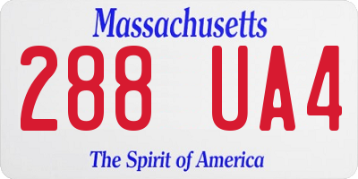 MA license plate 288UA4
