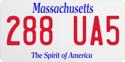 MA license plate 288UA5