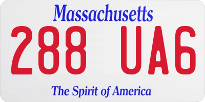 MA license plate 288UA6