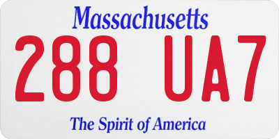 MA license plate 288UA7