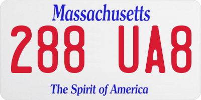 MA license plate 288UA8