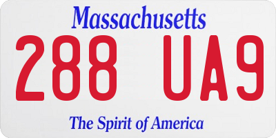 MA license plate 288UA9
